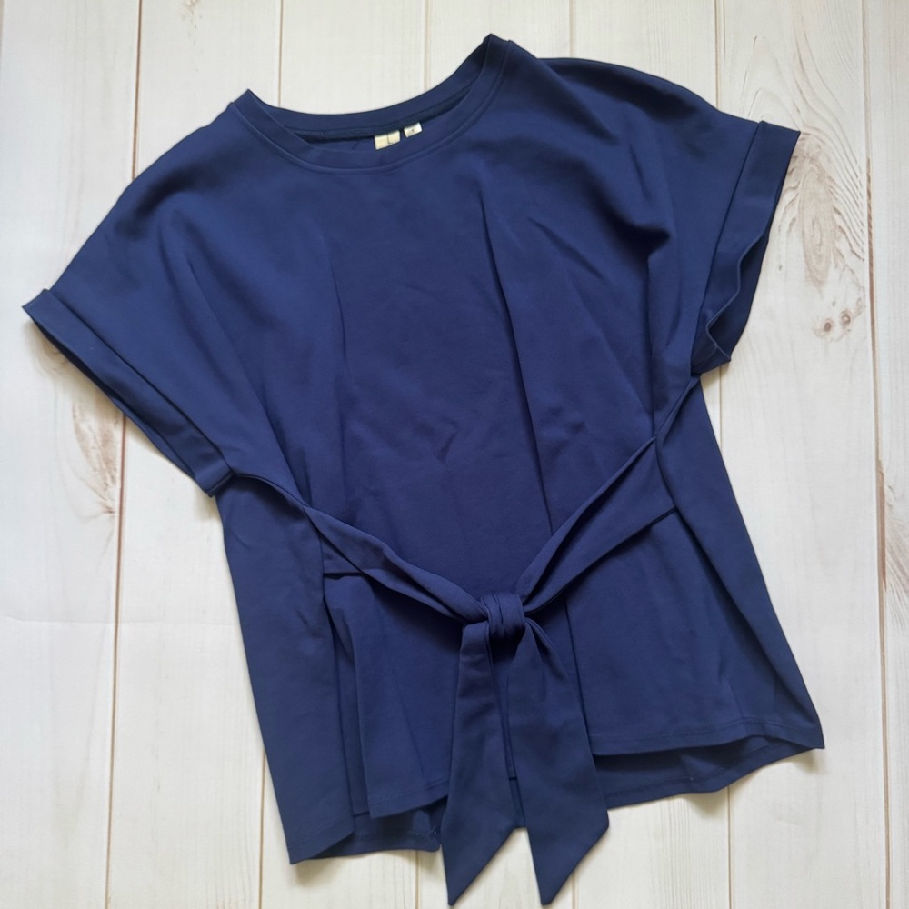 Allison Joy Navy Tie Top